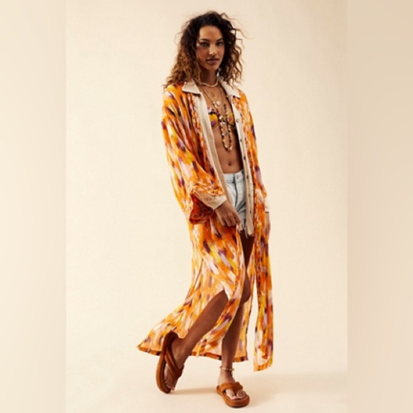 Free People Dresses & Skirts - Free‎ People, Static Stripe Maxi Kimono one size